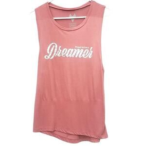 Proud to be a Dreamer Tank Top Dusty Rose Pink New